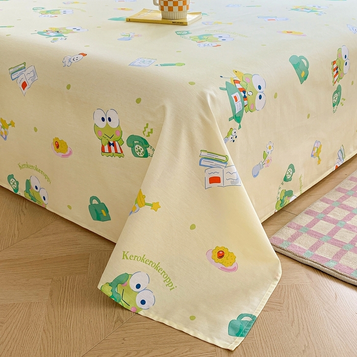 91家纺网 家纺一手货源 找家纺 爱丽丝 2025新款正版授权三丽鸥全棉单床单 萌萌大眼蛙