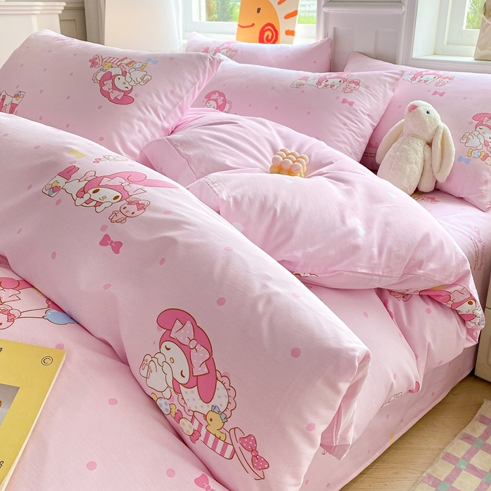 91家纺网 家纺一手货源 找家纺 爱丽丝 2025新款正版授权三丽鸥全棉四件套 童趣美乐蒂