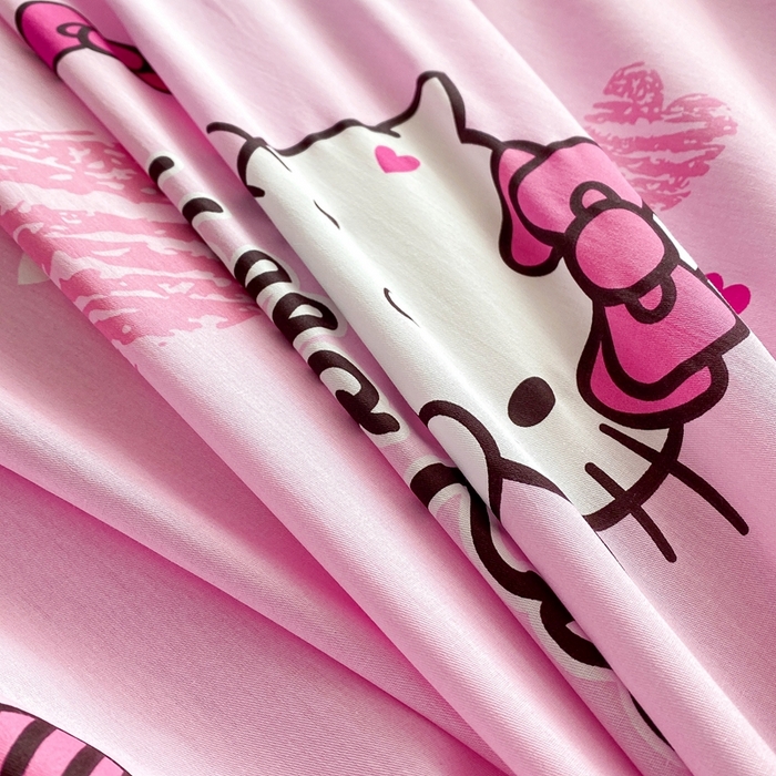 91家纺网 家纺一手货源 找家纺 爱丽丝 2025新款正版授权三丽鸥全棉40支13372单被套 开心凯蒂