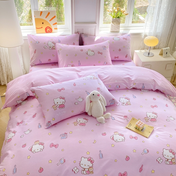 91家纺网 家纺一手货源 找家纺 爱丽丝 2025新款正版授权三丽鸥全棉40支13372单被套 美美凯蒂