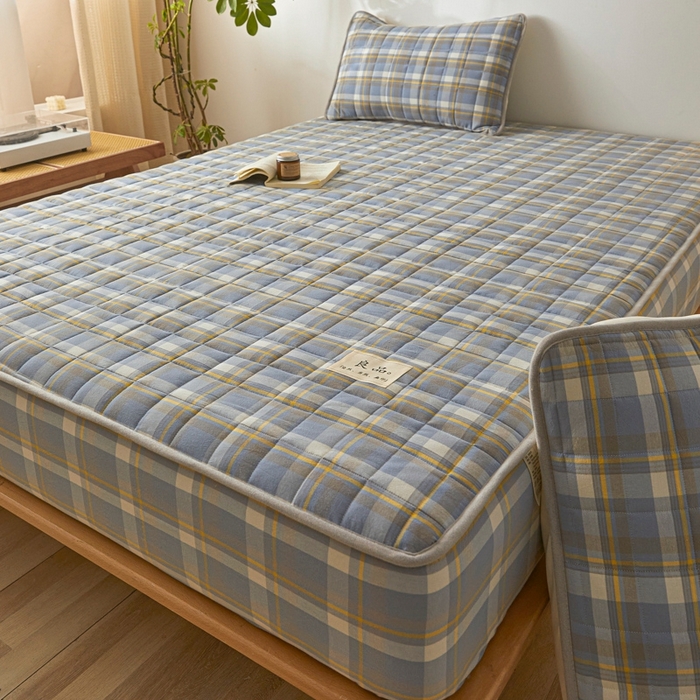 91家纺网 家纺一手货源 找家纺 （总）伊人坊 2025新款A类全棉色织水洗棉大豆夹棉床笠