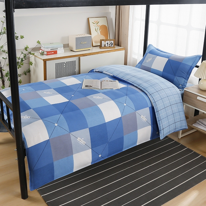 91家纺网 家纺一手货源 找家纺 乐旗 2025新款全棉12868学生宿舍三件套纯棉六件套装 妙趣青春