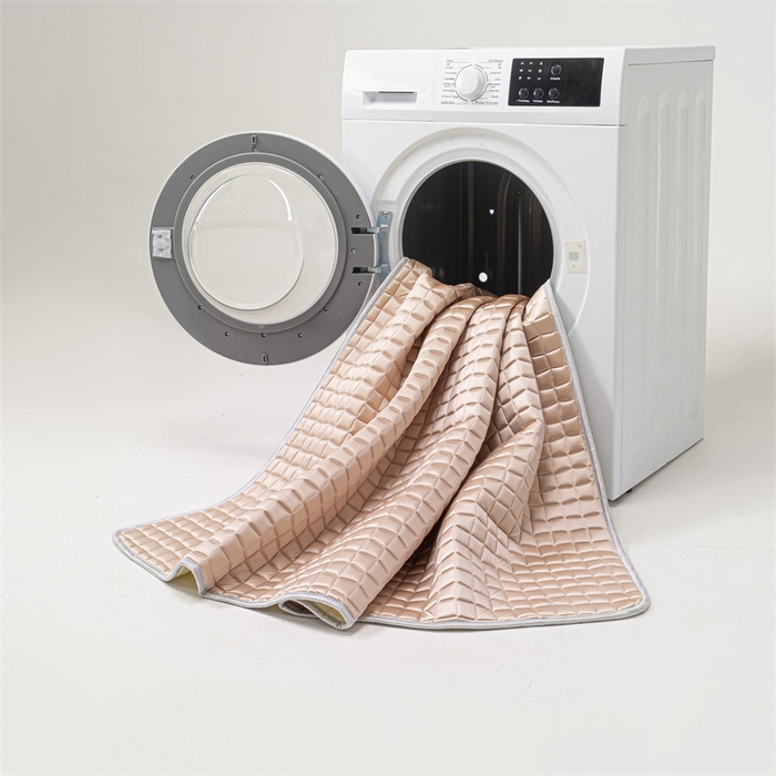 91家纺网 家纺一手货源 找家纺 罗优家纺 2025新款水光美 肤冰块凉席 蜜豆粉