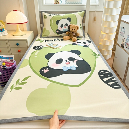 91家纺网 家纺一手货源 找家纺 （总）柒月家居 2025新款大版数码印花冰丝席（学生床）