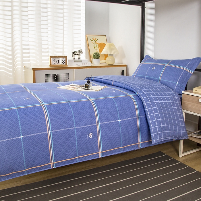 91家纺网 家纺一手货源 找家纺 乐旗 2025新款全棉12868学生宿舍三件套纯棉六件套装 活力无限