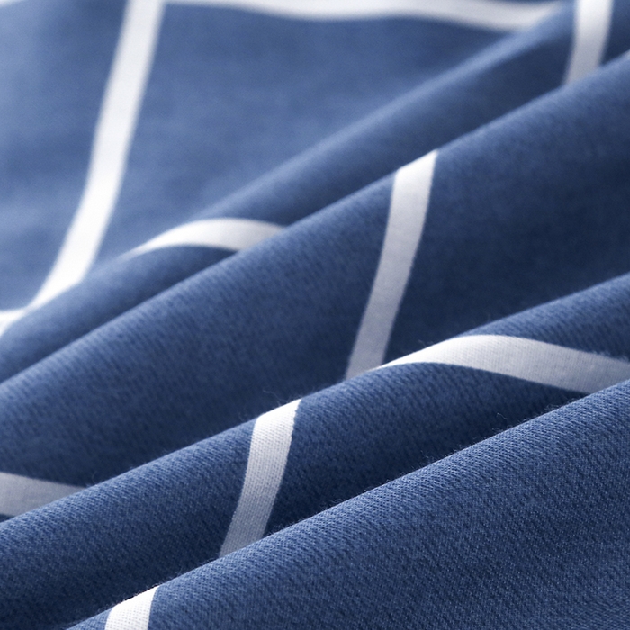 91家纺网 家纺一手货源 找家纺 乐旗 2025新款全棉12868学生宿舍三件套纯棉六件套装 绅士风范-蓝