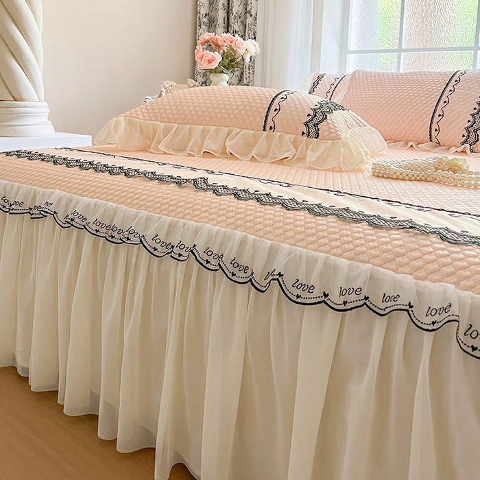 91家纺网 家纺一手货源 找家纺 网红馆（ck家纺） 2025新款凉豆豆床裙款凉席三件套-露茜公主 露茜公主-玉