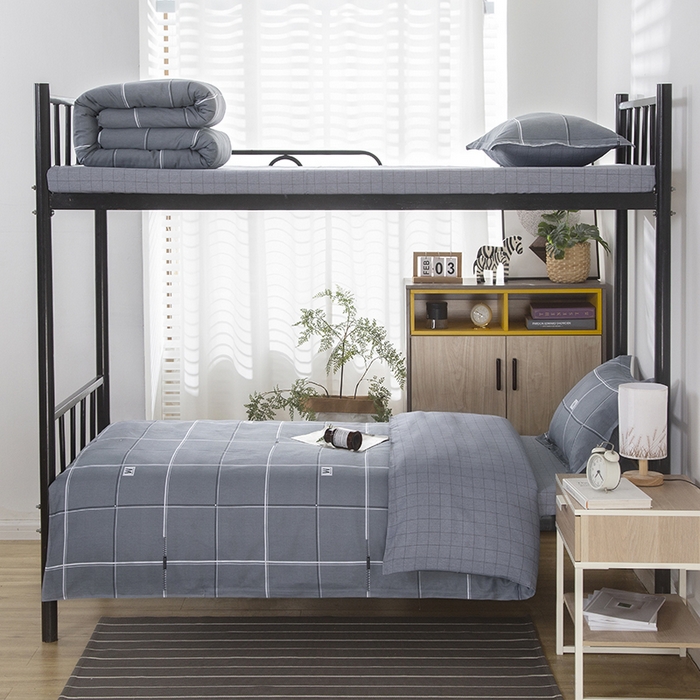 91家纺网 家纺一手货源 找家纺 乐旗 2025新款全棉12868学生宿舍三件套纯棉六件套装 水波物语