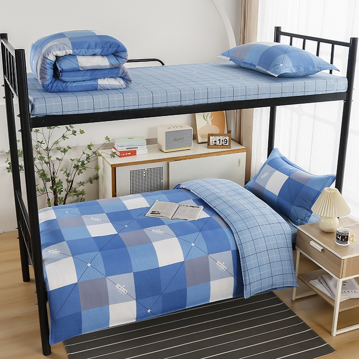 91家纺网 家纺一手货源 找家纺 乐旗 2025新款全棉12868学生宿舍三件套纯棉六件套装 妙趣青春