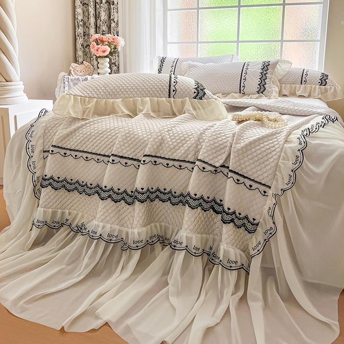 91家纺网 家纺一手货源 找家纺 网红馆（ck家纺） 2025新款凉豆豆床裙款凉席三件套-露茜公主 露茜公主-灰