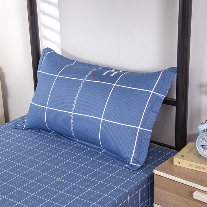 91家纺网 家纺一手货源 找家纺 乐旗 2025新款全棉12868学生宿舍三件套纯棉六件套装 蓝巴伦