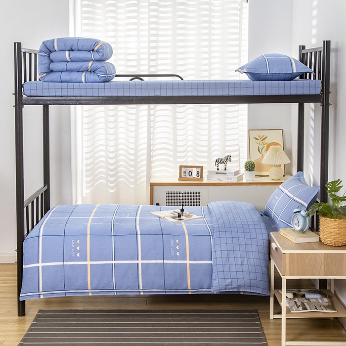 91家纺网 家纺一手货源 找家纺 乐旗 2025新款全棉12868学生宿舍三件套纯棉六件套装 幸福永恒