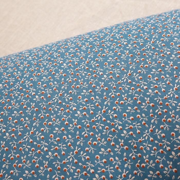 91家纺网 家纺一手货源 找家纺 梦叶草 2025新款全棉贴布绣小碎花荞麦枕头护颈枕芯 贴布绣小碎花荞麦枕-皇家蓝35*55cm