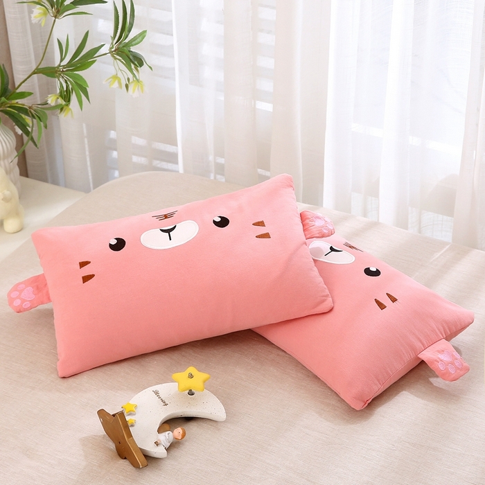 91家纺网 家纺一手货源 找家纺 梦叶草 2025新款卡通小虎荞麦枕头荞麦枕芯护颈枕头 卡通小虎荞麦枕-粉色30*50cm