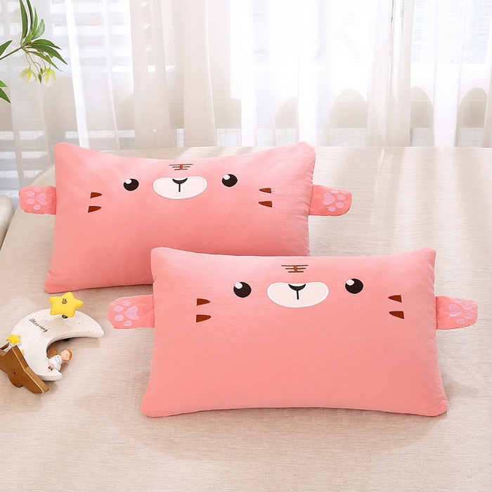 91家纺网 家纺一手货源 找家纺 梦叶草 2025新款卡通小虎荞麦枕头荞麦枕芯护颈枕头 卡通小虎荞麦枕-粉色30*50cm