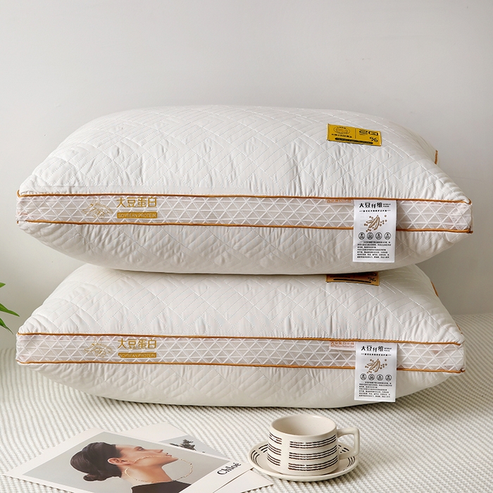 91家纺网 家纺一手货源 找家纺 （总）雅晨枕芯 2025新款大豆蛋白纤维枕立体网边枕头枕芯护颈椎助睡眠酒店枕