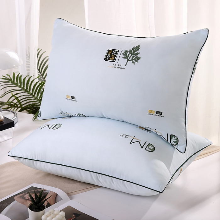 91家纺网 家纺一手货源 找家纺 （总）雅晨枕芯 2025新款艾草驱蚊枕芯枕头防菌直播热款艾草枕头护颈椎助睡眠抗菌纤维单人双人枕芯