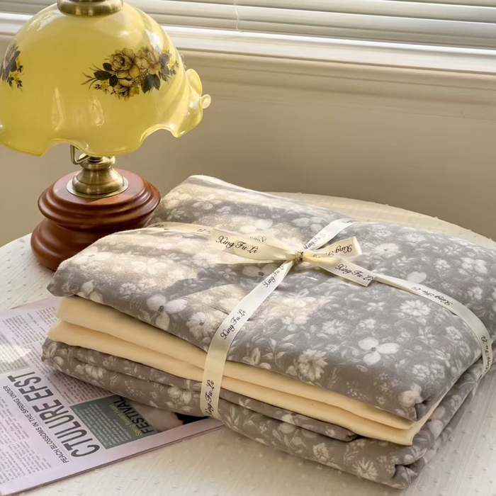 栩裕纺织 2026新款全棉双层纱四件套 复古美人