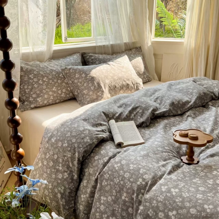 91家纺网 家纺一手货源 找家纺 栩裕纺织 2026新款全棉双层纱四件套 复古美人