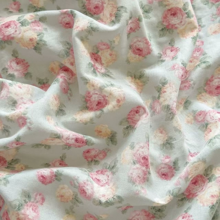 91家纺网 家纺一手货源 找家纺 栩裕纺织 2025新款全棉双层纱四件套 赫本的花