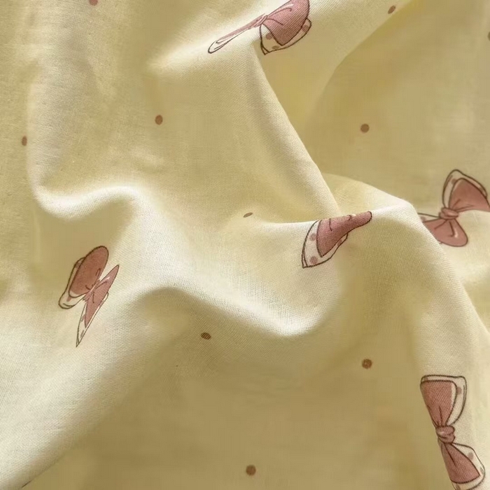 91家纺网 家纺一手货源 找家纺 栩裕纺织 2025新款全棉双层纱四件套 蝴蝶结