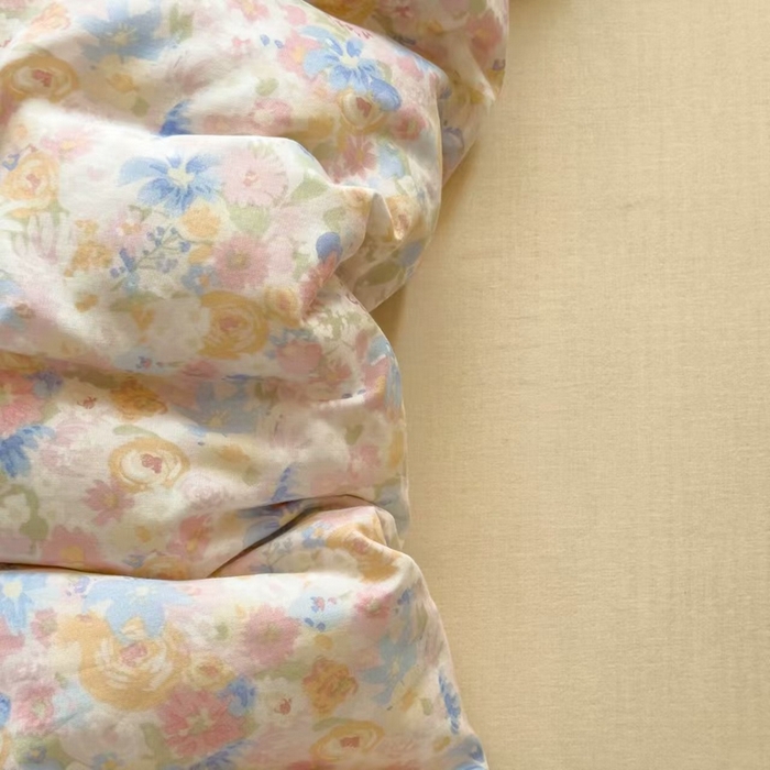 91家纺网 家纺一手货源 找家纺 栩裕纺织 2025新款全棉双层纱四件套 花朝