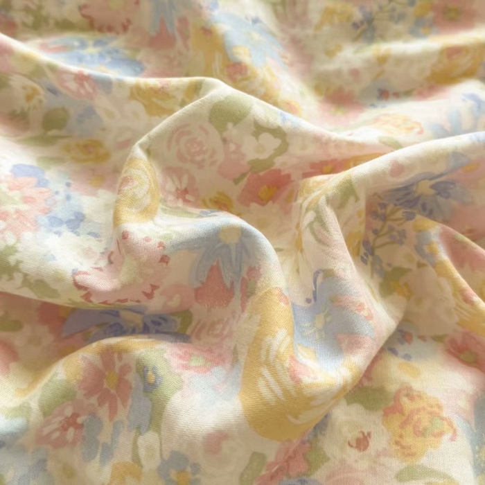 91家纺网 家纺一手货源 找家纺 栩裕纺织 2025新款全棉双层纱四件套 花朝