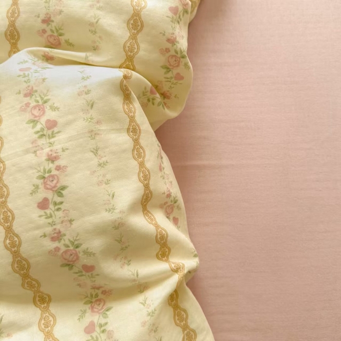 91家纺网 家纺一手货源 找家纺 栩裕纺织 2025新款全棉双层纱四件套 蕾丝少女