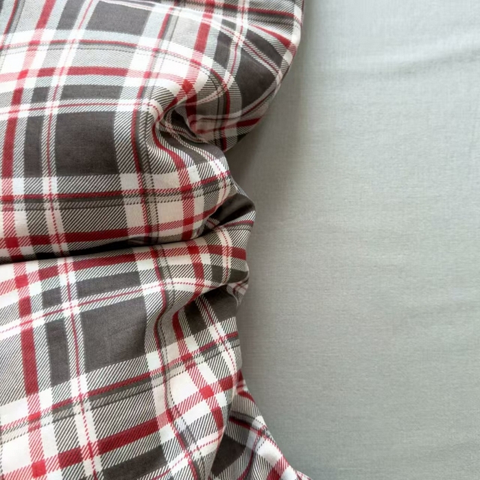 91家纺网 家纺一手货源 找家纺 栩裕纺织 2025新款全棉双层纱四件套 美式格