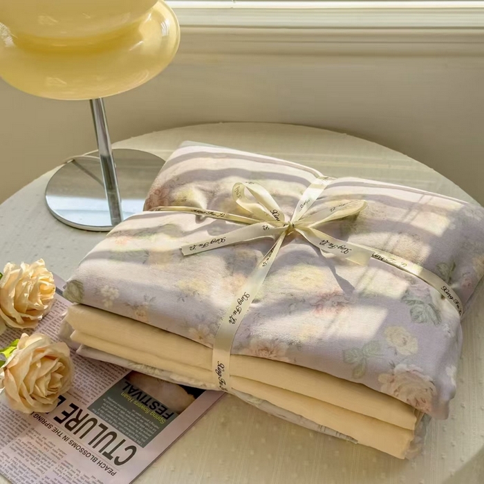 栩裕纺织 2025新款全棉双层纱四件套 秘密花园