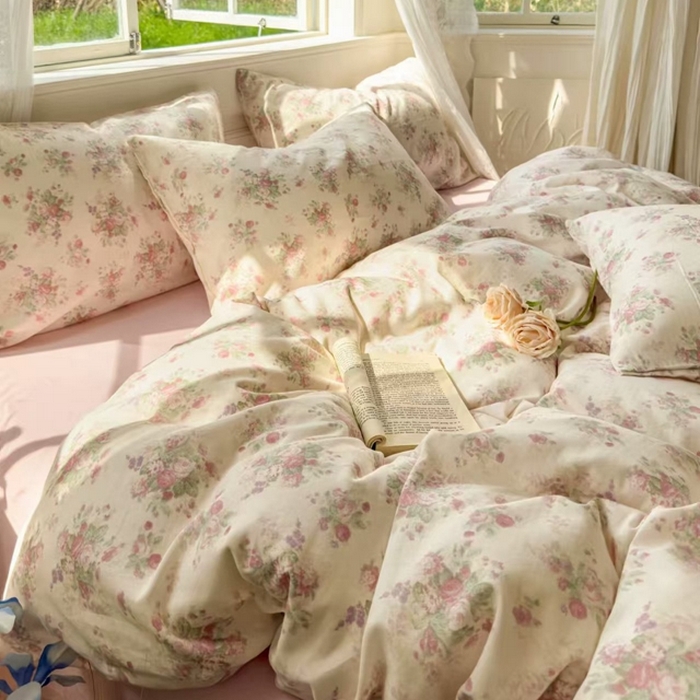 91家纺网 家纺一手货源 找家纺 栩裕纺织 2025新款全棉双层纱四件套 慕斯米