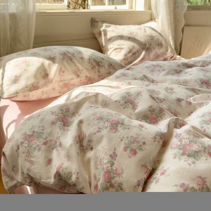 91家纺网 家纺一手货源 找家纺 栩裕纺织 2025新款全棉双层纱四件套 慕斯米