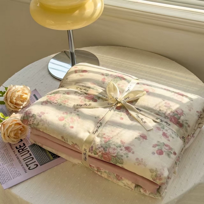 栩裕纺织 2025新款全棉双层纱四件套 慕斯米