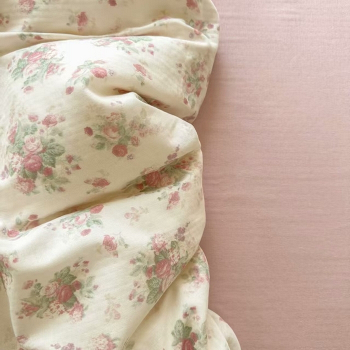 91家纺网 家纺一手货源 找家纺 栩裕纺织 2025新款全棉双层纱四件套 慕斯米