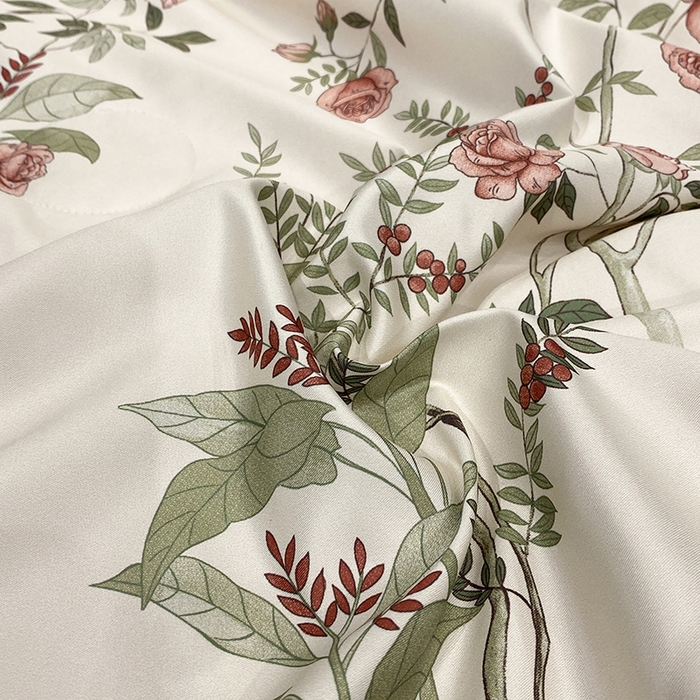 91家纺网 家纺一手货源 找家纺 宇彬家纺 2025直播新品水洗真丝冰丝双层花边天丝夏被夏天空调被夏凉被可水洗单夏被枕套三件套床单夏被四件套 果实（粉)