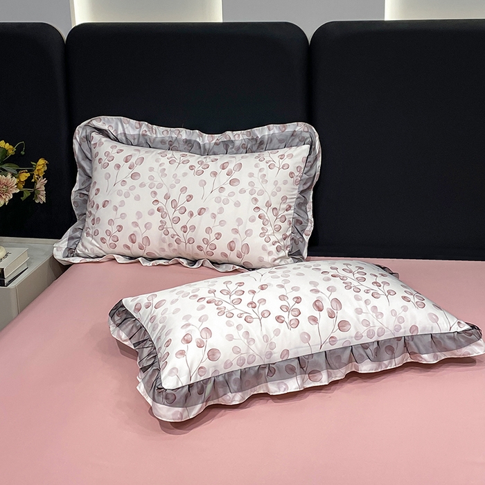 91家纺网 家纺一手货源 找家纺 宇彬家纺 2025直播新品水洗真丝冰丝双层花边天丝夏被夏天空调被夏凉被可水洗单夏被枕套三件套床单夏被四件套 迷雾森林 粉