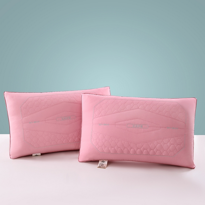 91家纺网 家纺一手货源 找家纺 质先生枕皮 2025新款豆本护颈热熔枕枕头枕芯枕皮 粉色 48x74cm枕皮一只