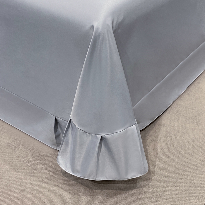 91家纺网 家纺一手货源 找家纺 宇彬家纺 2025直播新品水洗真丝冰丝双层花边天丝夏被夏天空调被夏凉被可水洗单夏被枕套三件套床单夏被四件套 暮光森林 灰