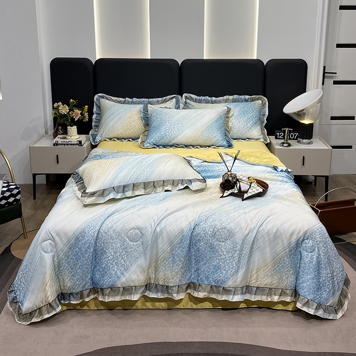 91家纺网 家纺一手货源 找家纺 宇彬家纺 2025直播新品水洗真丝冰丝双层花边天丝夏被夏天空调被夏凉被可水洗单夏被枕套三件套床单夏被四件套 奇思妙想