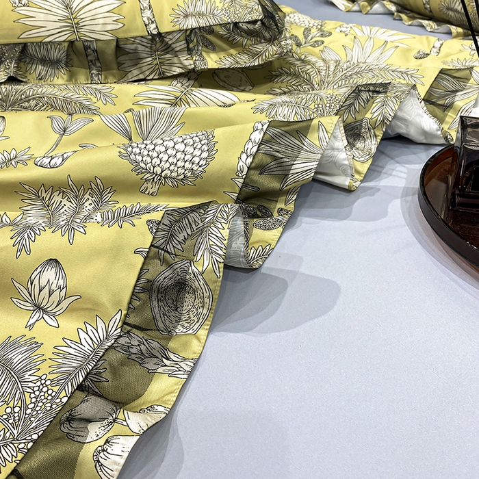 91家纺网 家纺一手货源 找家纺 宇彬家纺 2025直播新品水洗真丝冰丝双层花边天丝夏被夏天空调被夏凉被可水洗单夏被枕套三件套床单夏被四件套 热带雨林