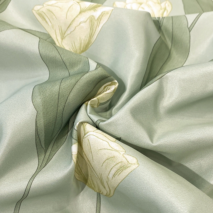 91家纺网 家纺一手货源 找家纺 宇彬家纺 2025直播新品水洗真丝冰丝双层花边天丝夏被夏天空调被夏凉被可水洗单夏被枕套三件套床单夏被四件套 香郁（绿）