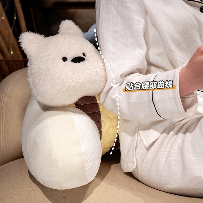 91家纺网 家纺一手货源 找家纺 仟亿莱 2025新款立体趴趴小狗乳胶腰靠 乳胶立体蜜蜂西高地