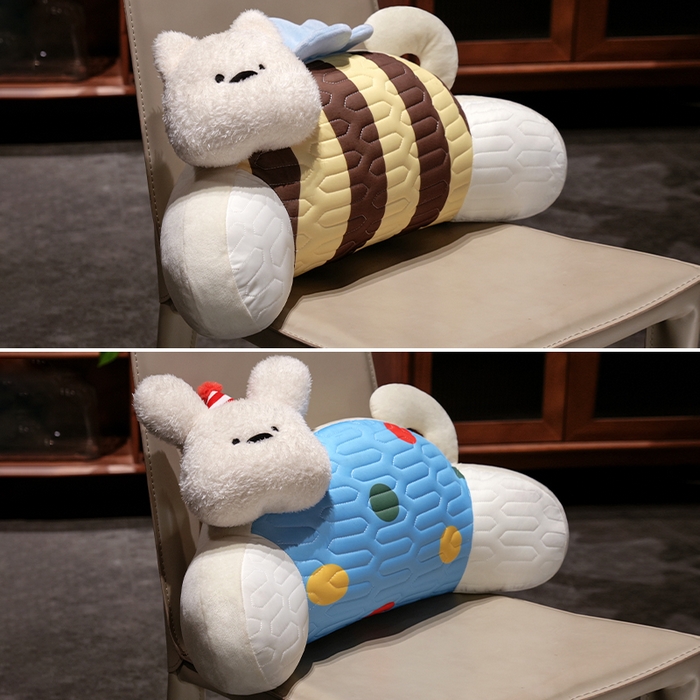 91家纺网 家纺一手货源 找家纺 仟亿莱 2025新款立体趴趴小狗乳胶腰靠 乳胶立体蜜蜂西高地