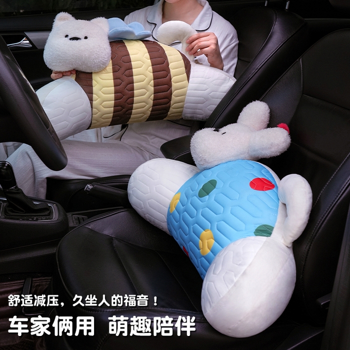 91家纺网 家纺一手货源 找家纺 仟亿莱 2025新款立体趴趴小狗乳胶腰靠 乳胶立体蜜蜂西高地