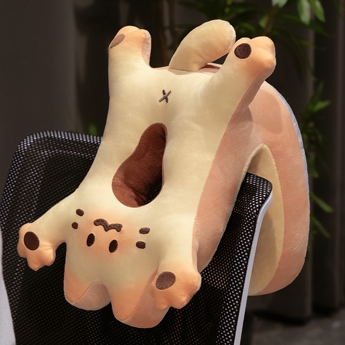 91家纺网 家纺一手货源 找家纺 （总）仟亿莱 2025新款喵咪烤面包冰豆豆双面午睡枕