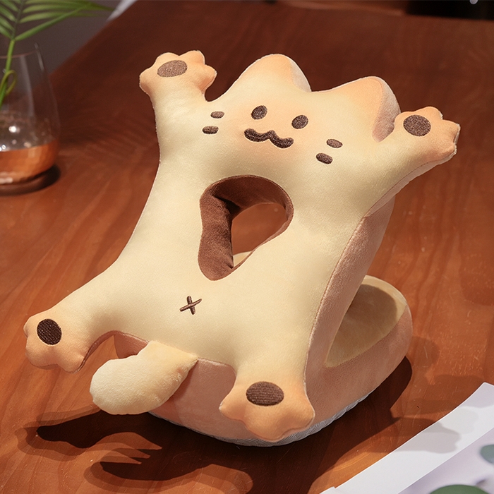 仟亿莱 2025新款喵咪烤面包冰豆豆双面午睡枕 炭烤味双面喵喵