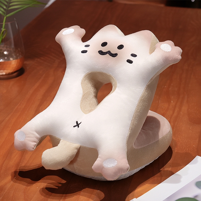 仟亿莱 2025新款喵咪烤面包冰豆豆双面午睡枕 芝士味双面喵喵