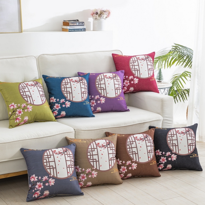 91家纺网 家纺一手货源 找家纺 （总）雅晨枕芯 2025新款新中式三水名族风客厅靠垫沙发靠垫枕奢华时尚飘窗枕