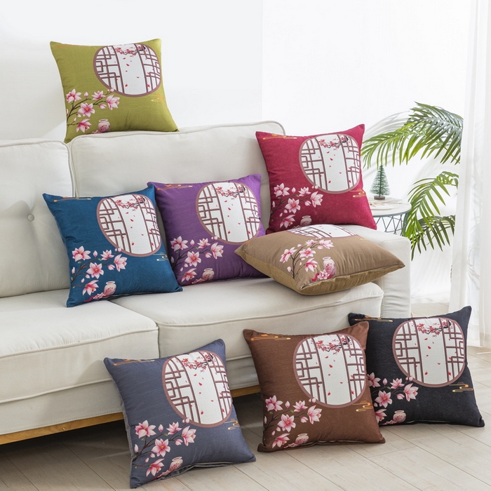 91家纺网 家纺一手货源 找家纺 （总）雅晨枕芯 2025新款新中式三水名族风客厅靠垫沙发靠垫枕奢华时尚飘窗枕