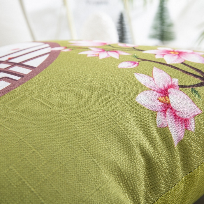 91家纺网 家纺一手货源 找家纺 雅晨枕芯 2025新款新中式三水名族风客厅靠垫沙发靠垫枕奢华时尚飘窗枕 绿色